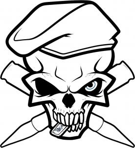 276x302 Drawing Printout How To Draw An Army Skull, Army Tattoo