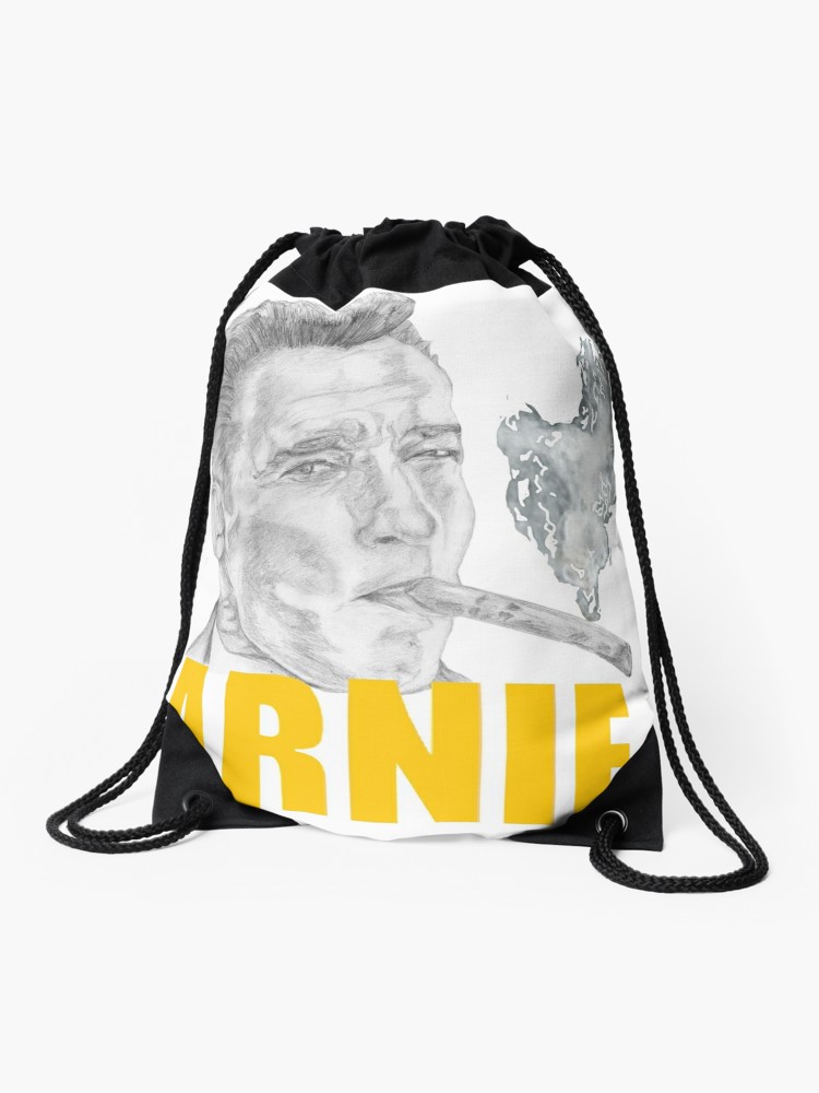 750x1000 arnold schwarzenegger portrait drawstring bag
