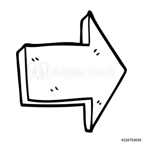 500x500 line drawing cartoon directing arrow