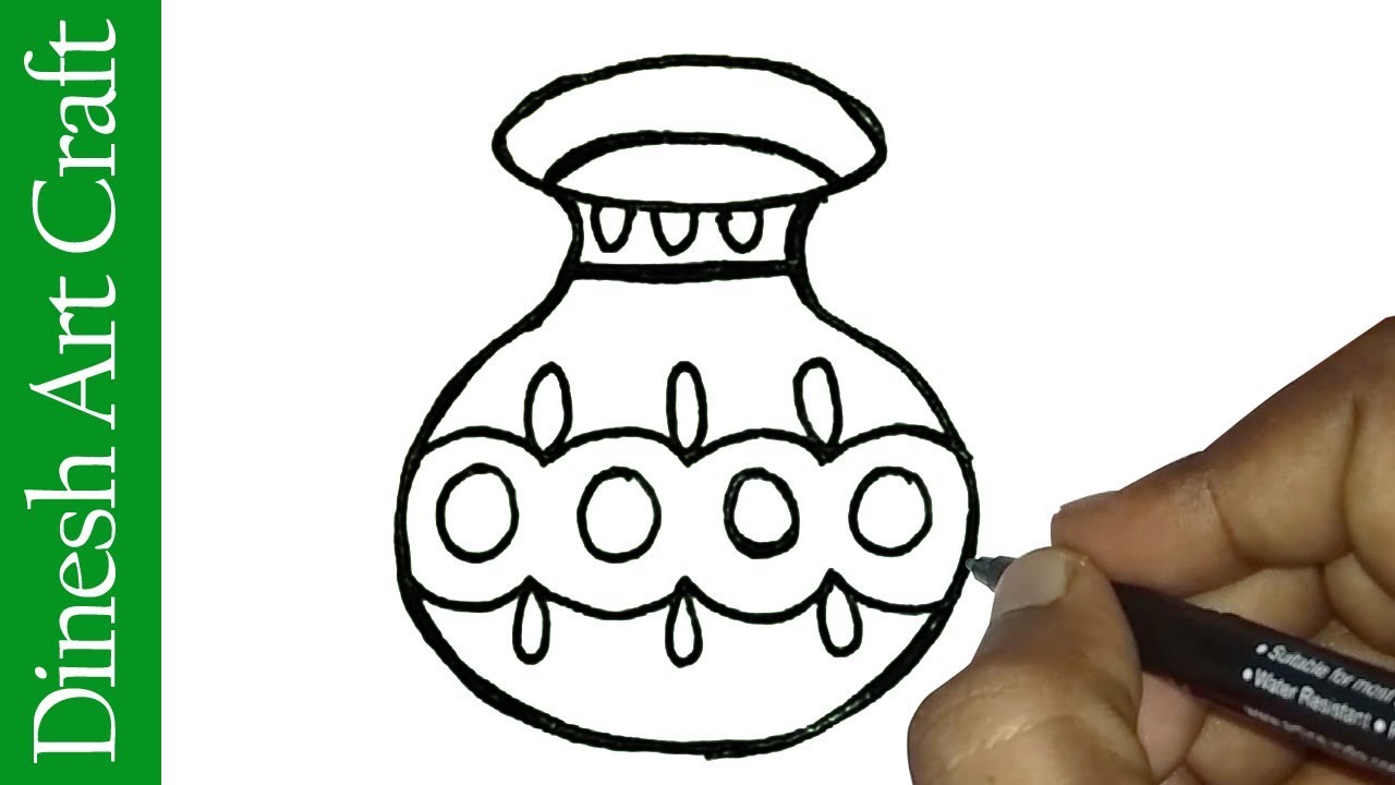 1280x720 How To Draw Pongal Pot Easy Pongal Pot Drawing For Kids