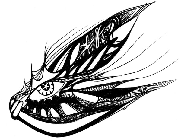 600x464 unique indigenous style black white original paintings, drawings