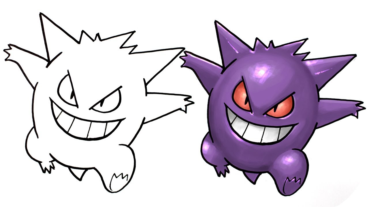 1280x720 how to draw gengar pokemon go