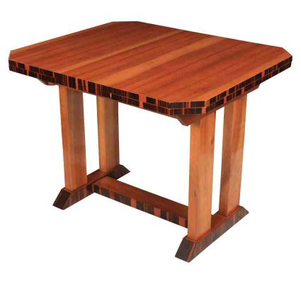 425x400 Art Deco Draw Leaf Table For Sale
