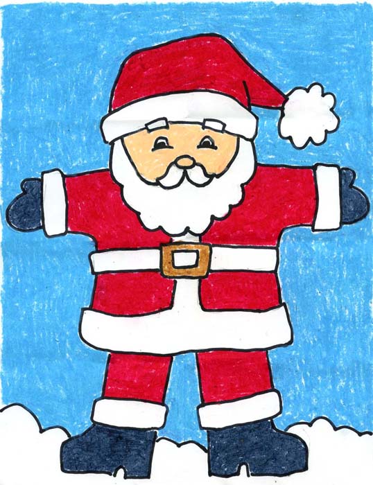 538x700 Draw Santa Claus Art Projects For Kids
