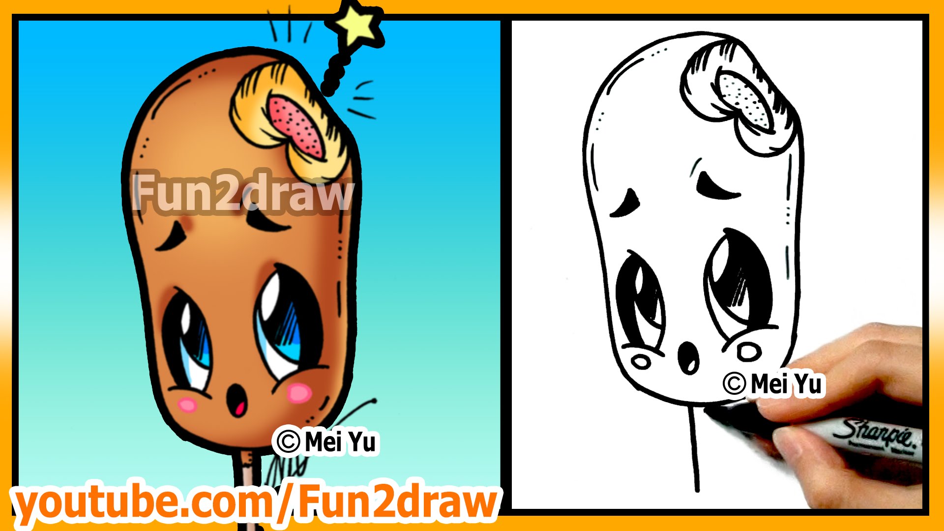 1920x1080 Learn To Draw Easy Things Cute Food Corn Dog Drawings