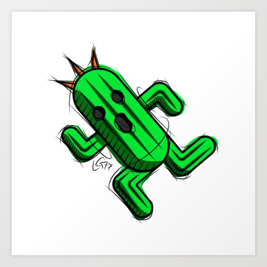 550x550 Cactuar Digital Drawing, Games Art, Kyactus, Final Fantasy Art Art