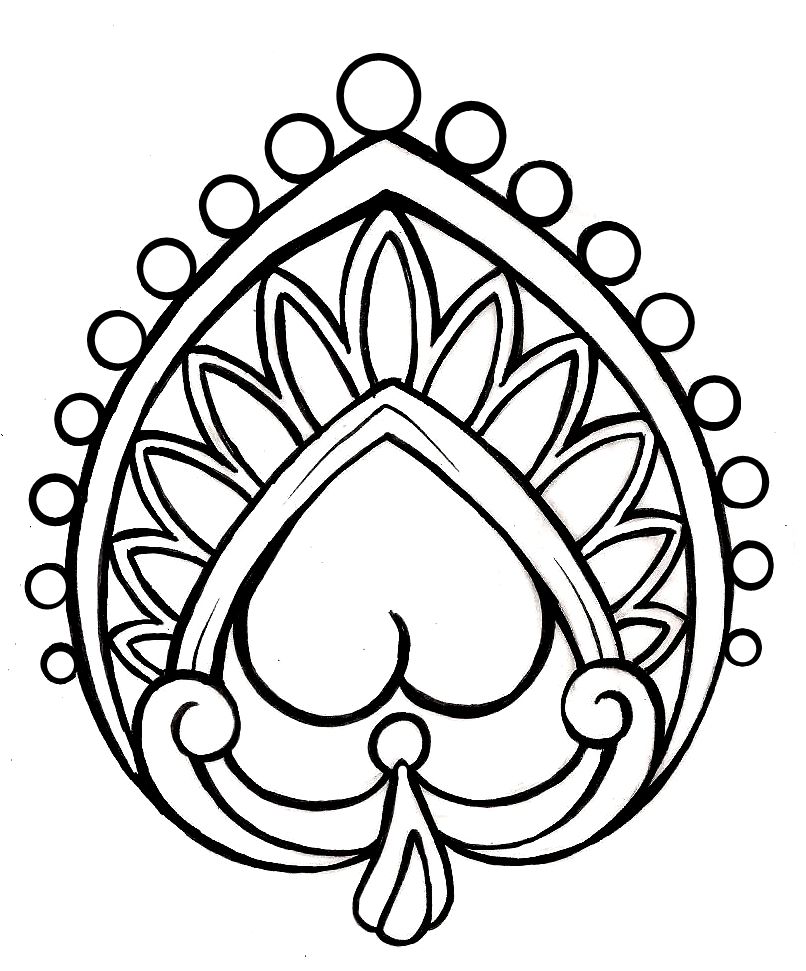 806x971 Art Nouveau Heart Tattoo