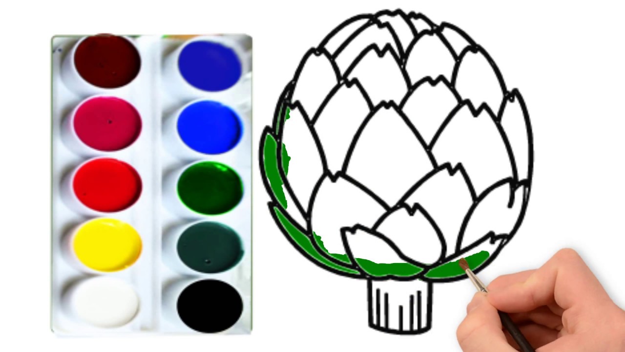 1280x720 How To Draw An Artichoke Coloring And Drawing For Kids