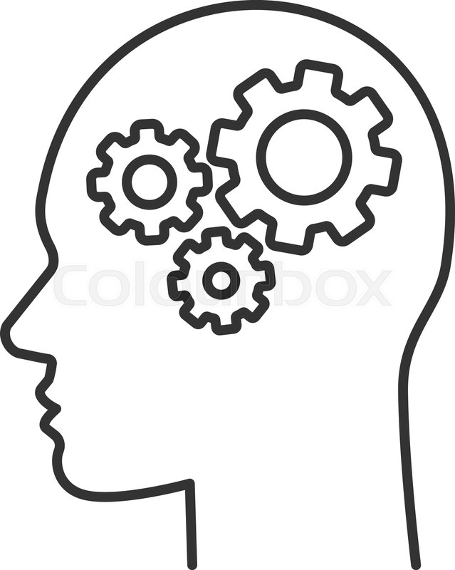 639x800 Human Head With Cogwheels Inside Stock Vector Colourbox