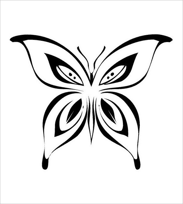 585x650 Butterfly Drawing Artistic For Free Download