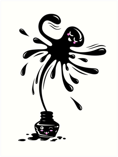 413x549 Kawaii Drawing Inkblot Art Prints