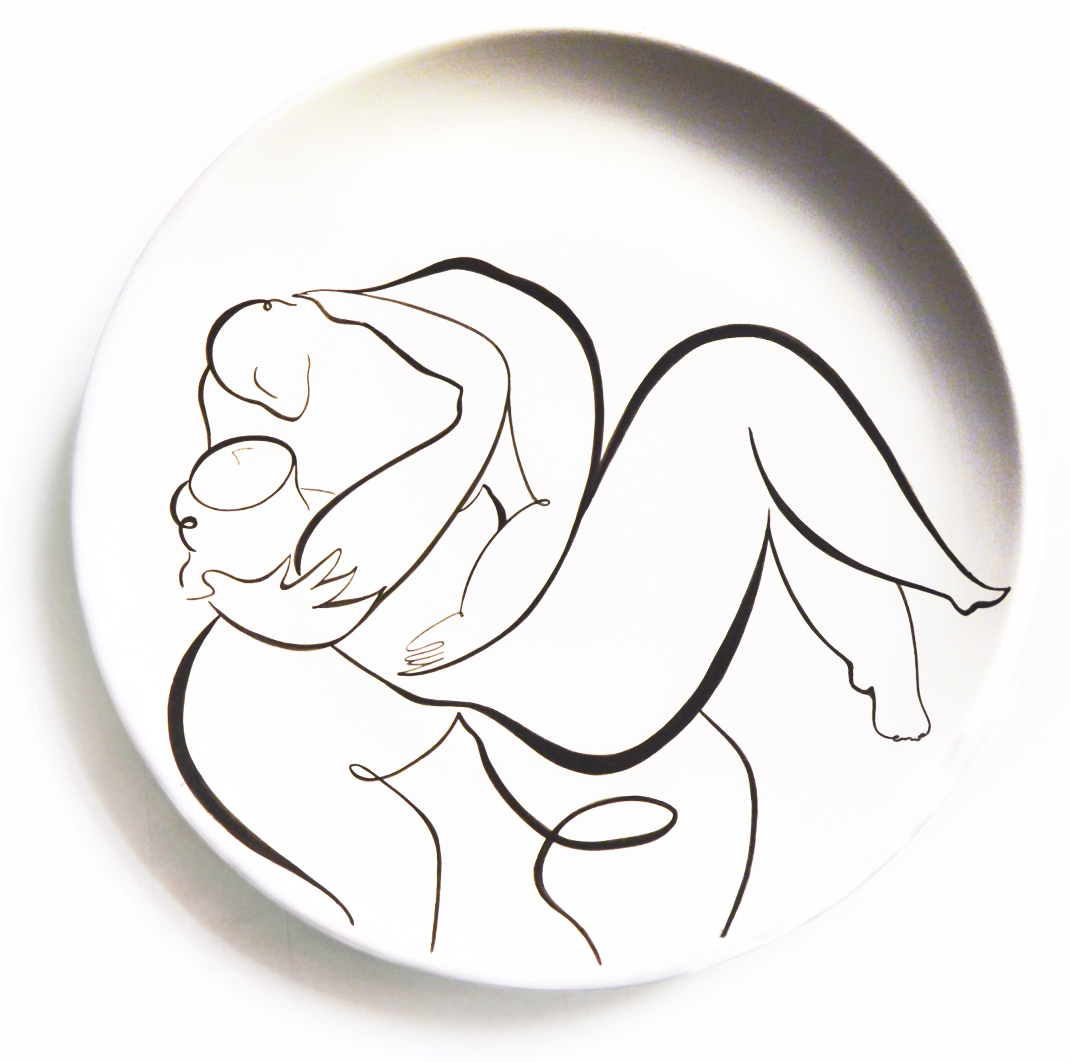 2151x2135 Unique Handprinted Erotic Ceramic Plates