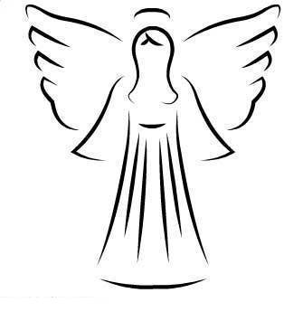 335x355 Christmas Angel Clipart Artistic Outline Drawings