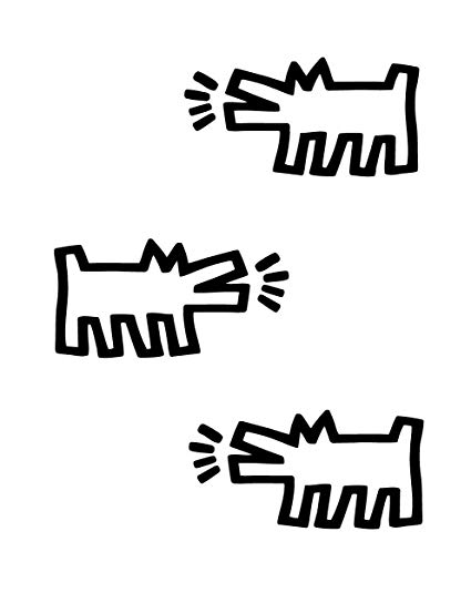 425x535 Blik Keith Haring Barking Dogs Removable Wall Decals