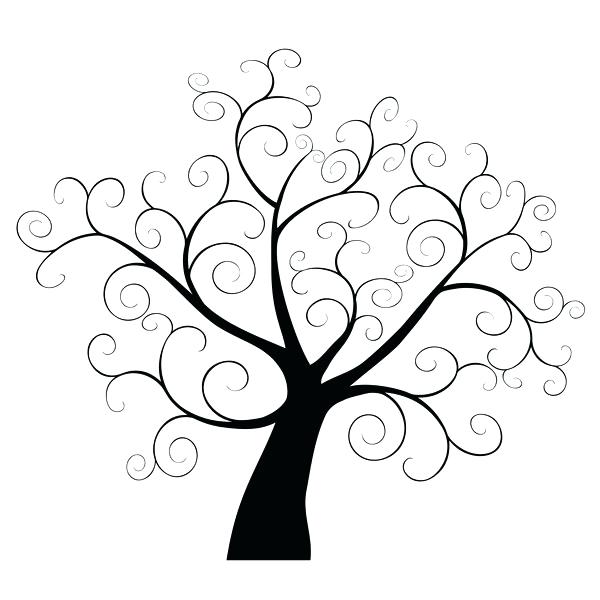 600x600 Swirly Tree Clip Art Easy To Draw Family Post Simple Drawings