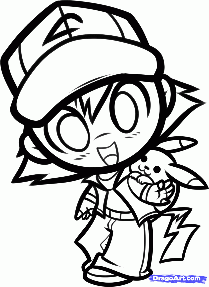 840x1154 How To Draw Ash And Pikachu, Pokemon, Step