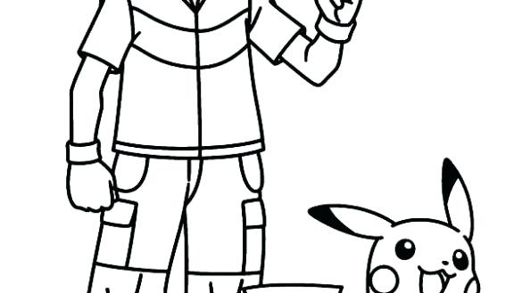 585x329 Pokemon Ash And Pikachu Coloring Pages Awesome Inspiration Ideas
