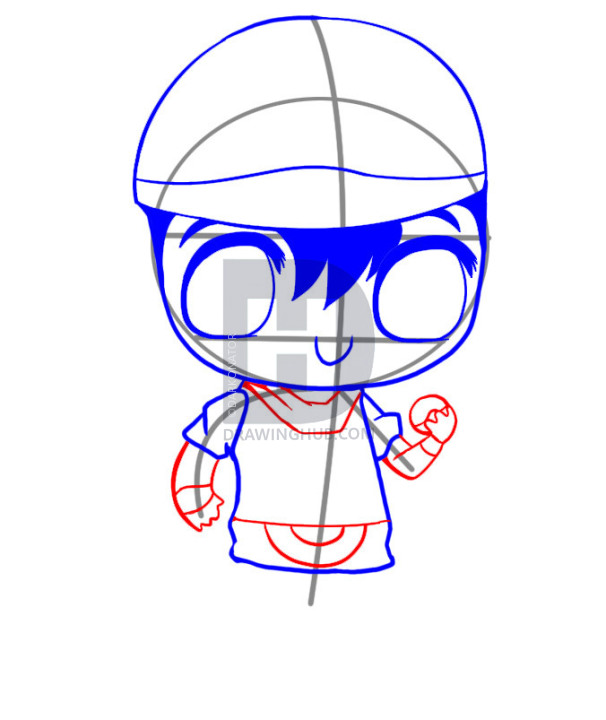 606x720 How To Draw Chibi Ash, Step
