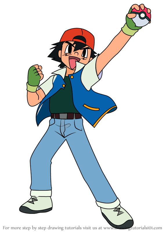 565x800 Learn How To Draw Ash Ketchum From Pokemon