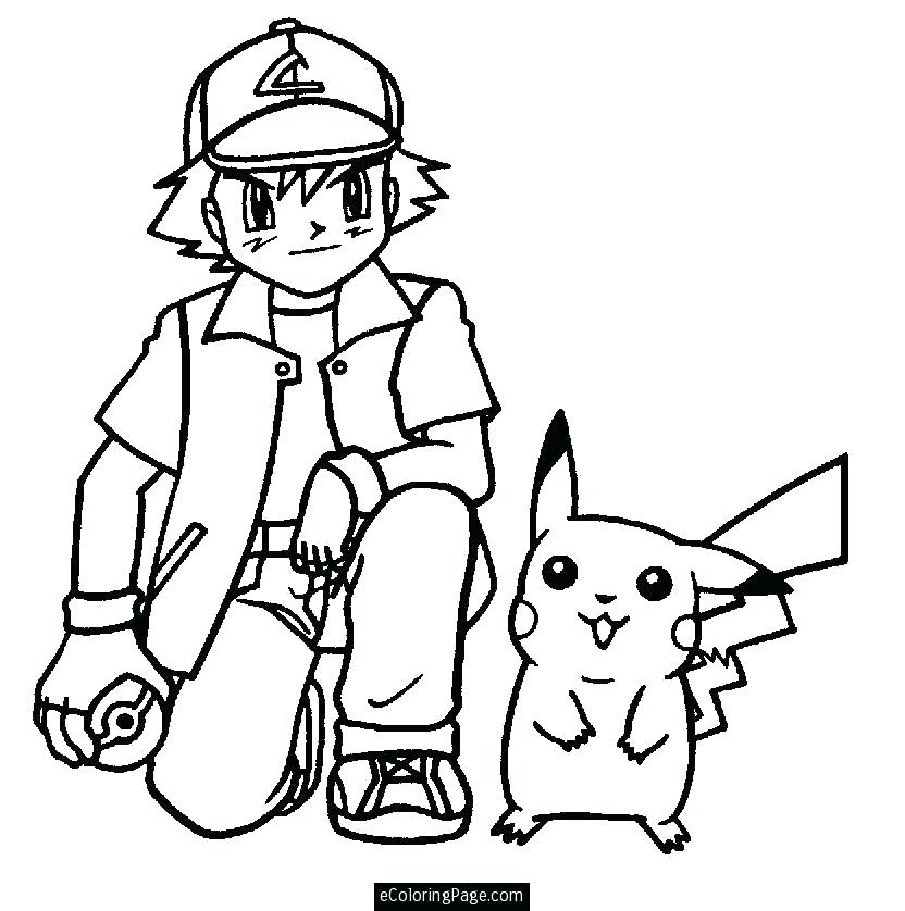 832x838 Ash Ketchum Coloring Pages