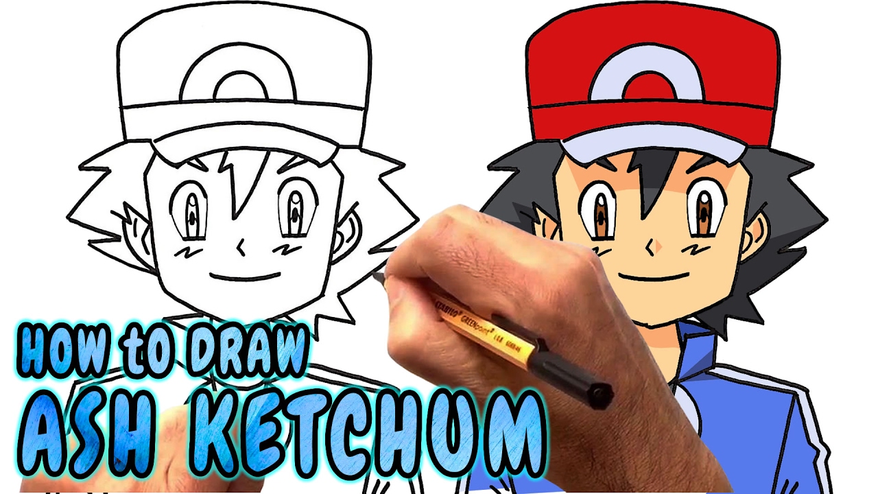 1280x720 How To Draw Ash Ketchum From Pokemon