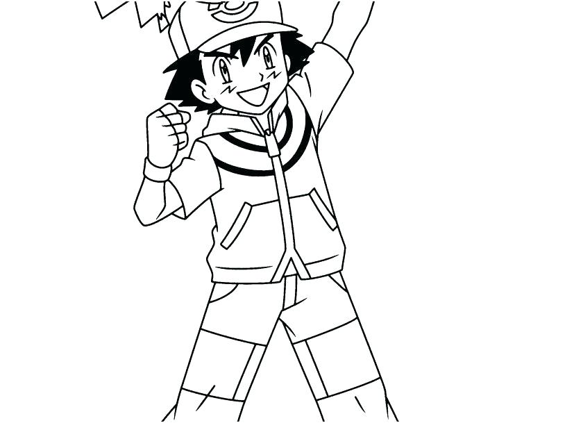 827x609 Ash Ketchum Coloring