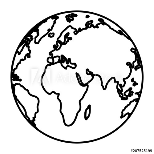 500x500 Line Circle Global Map Asia And Europe Geography