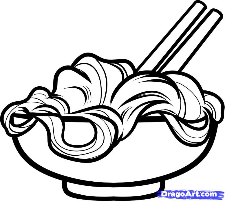 777x696 How To Draw Noodles, Step