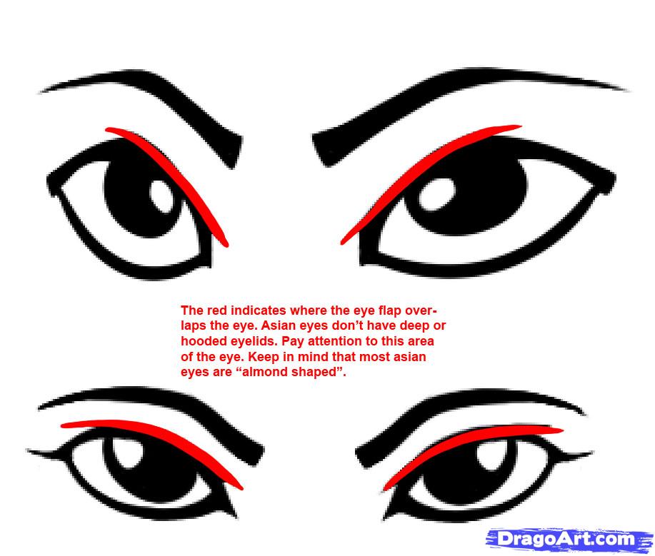 917x779 How To Make Asian Eyes, Step
