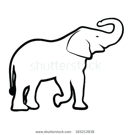 450x470 Elephant Clipart Outline Elephants Easy For Free Download