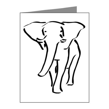 460x460 Elephant Drawing Greeting Cards