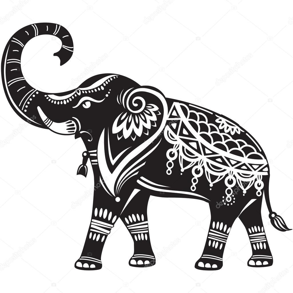1024x1024 Huge Collection Of 'decorated Elephant Drawing' Download More