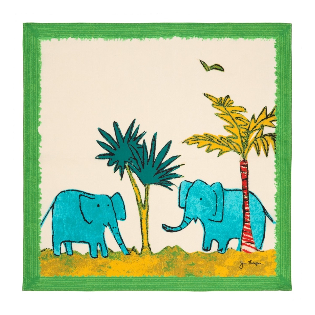 1200x1200 Jim Thompson Elephant Drawing Cotton Napkin