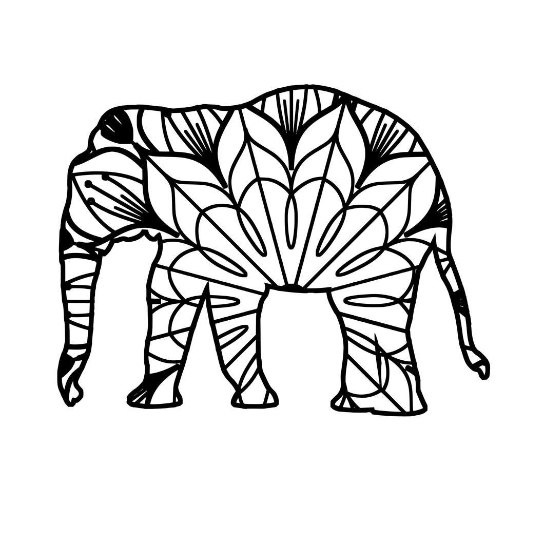 1060x1060 Asian Elephant Mandala