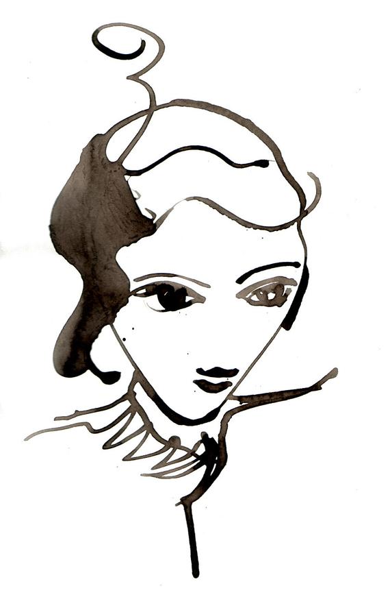 570x868 Print Of Illustration Asian Girl Drawing