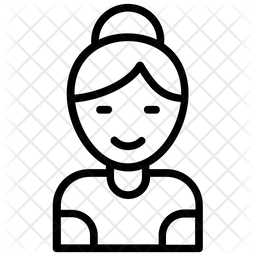 256x256 Asian Girl Icon Of Line Style