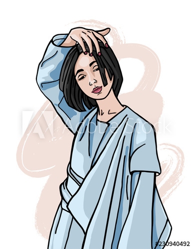 387x500 Woman Portrait Of An Asian Girl In National Clothes Template