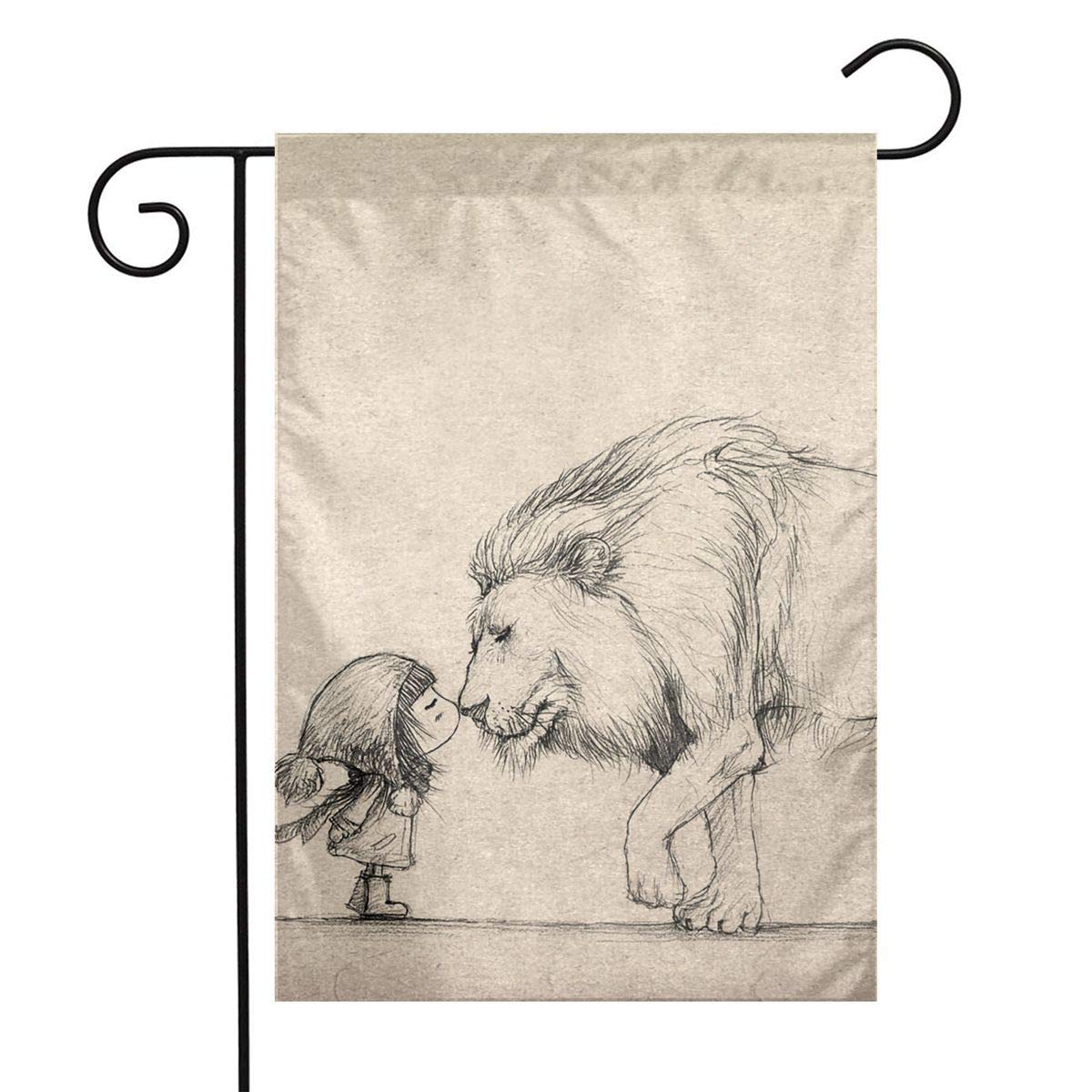 1200x1200 Lucy And Aslan Drawing Home Garden Flag Vertical
