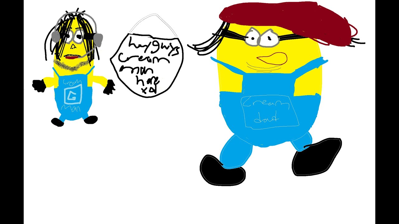 1280x720 Asmr Minion Drawing Cream Man And Cream Dad Ultra Hd Widescreen