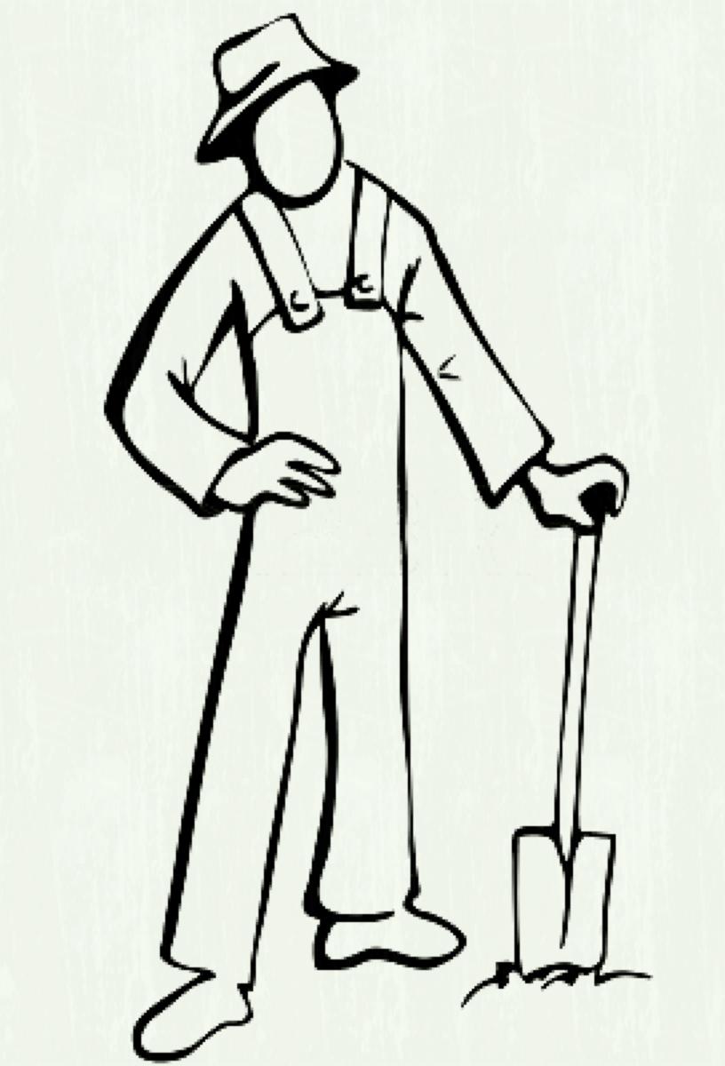 816x1200 Farmer Drawing For Free Download