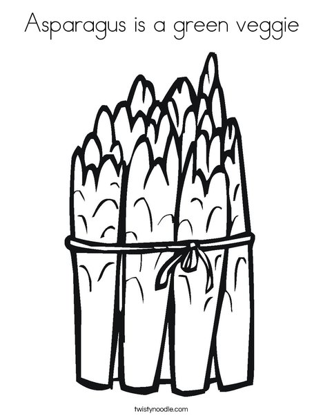 468x605 Asparagus Is A Green Veggie Coloring Page