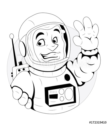 435x500 Cartoon Astronaut Character Drawing