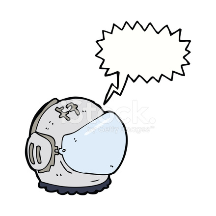 440x440 Cartoon Astronaut Helmet With Speech Bubble Stock Vector