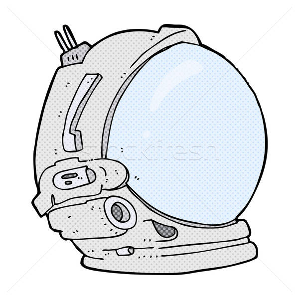 600x600 Comic Cartoon Astronaut Helmet Vector Illustration