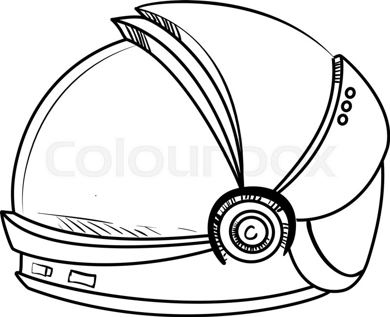 800x650 Astronaut Sketch Spacesuit Hand Drawn Stock Vector Colourbox