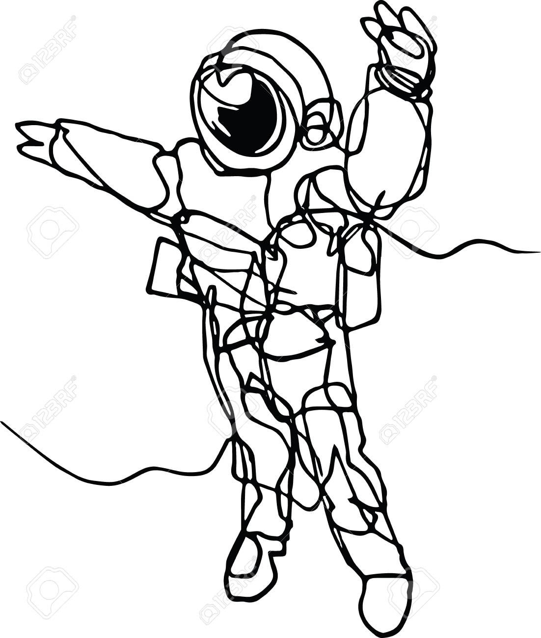 1102x1300 Astronaut Line Drawing
