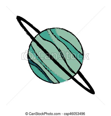 450x470 Planet Uranus Astronomy Universe Icon Vector Illustration