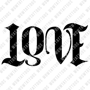 300x300 Love Lust Ambigram Tattoo Instant Download