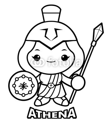356x400 Black And White Goddess Of War Athena Character Olympus God