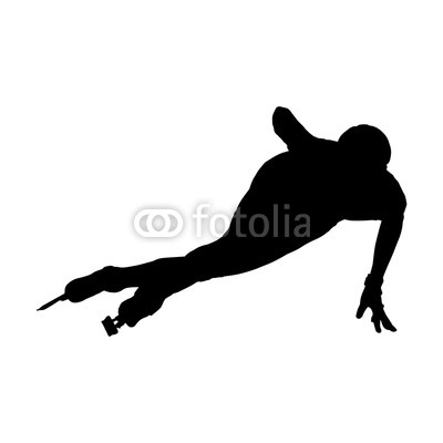 400x400 Silhouette Of An Athlete On Skates, Simple Drawing Buy Photos